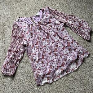 LC Lauren Conrad Purple Floral Blouse